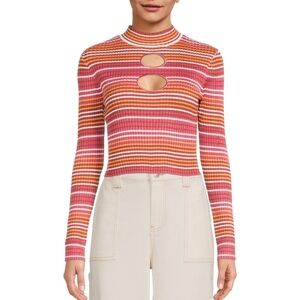 MADDEN NYC‎ Cutout Long-Sleeve Shirt Size XS